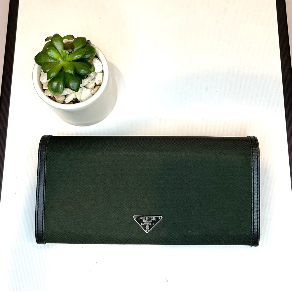 Prada Green and Black Wallet